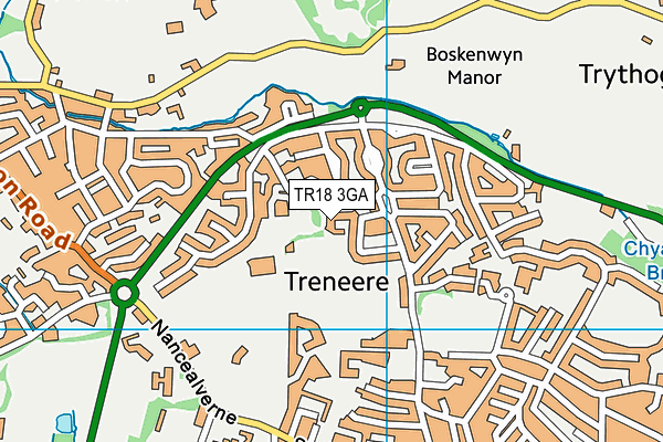 TR18 3GA map - OS VectorMap District (Ordnance Survey)