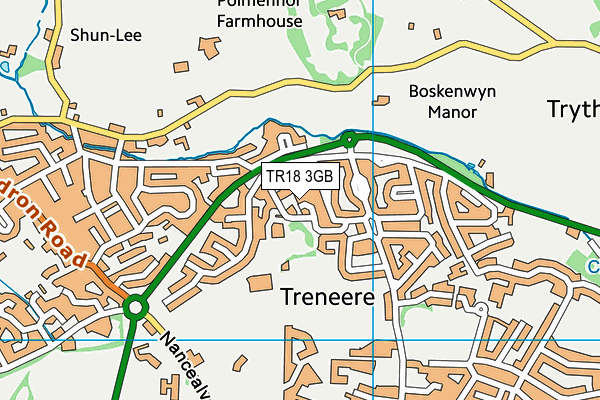 TR18 3GB map - OS VectorMap District (Ordnance Survey)