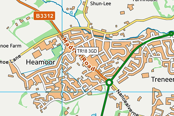 TR18 3GD map - OS VectorMap District (Ordnance Survey)