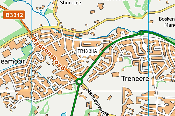 TR18 3HA map - OS VectorMap District (Ordnance Survey)