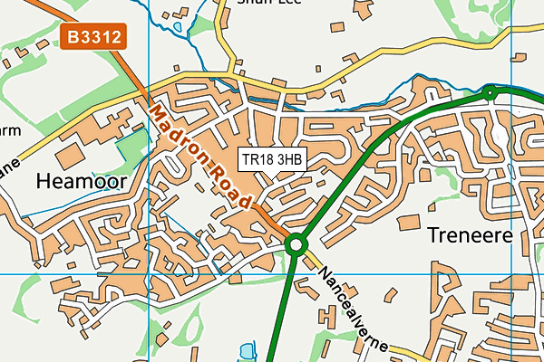 TR18 3HB map - OS VectorMap District (Ordnance Survey)