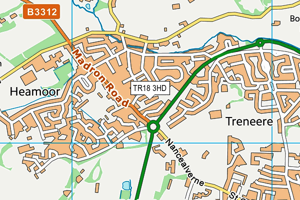 TR18 3HD map - OS VectorMap District (Ordnance Survey)