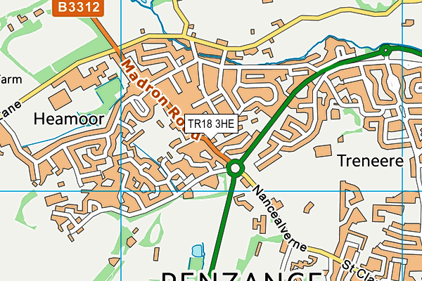 TR18 3HE map - OS VectorMap District (Ordnance Survey)