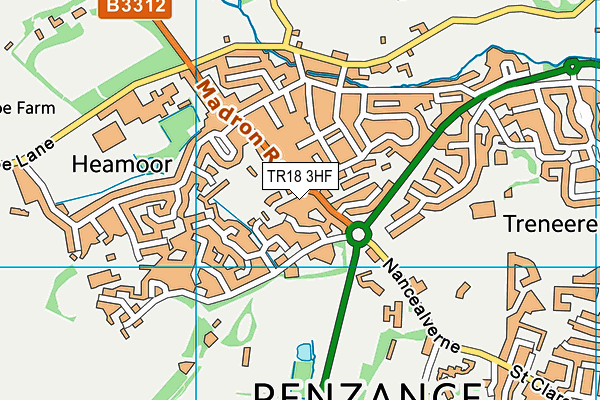 TR18 3HF map - OS VectorMap District (Ordnance Survey)