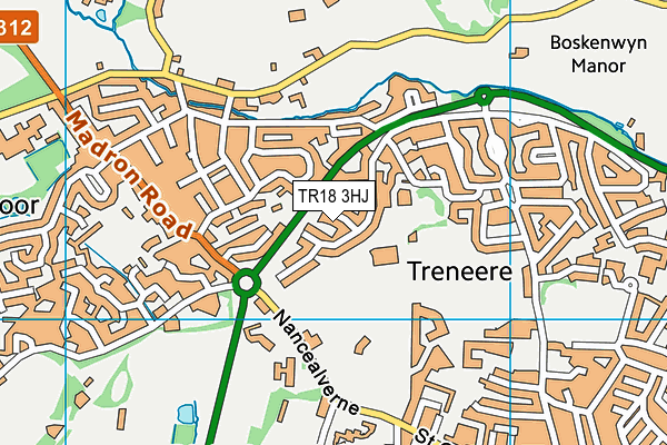 TR18 3HJ map - OS VectorMap District (Ordnance Survey)