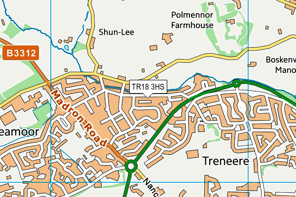 TR18 3HS map - OS VectorMap District (Ordnance Survey)