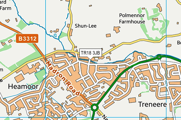 TR18 3JB map - OS VectorMap District (Ordnance Survey)