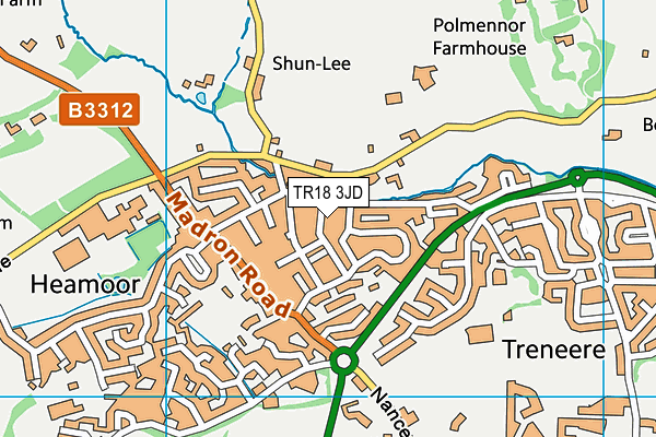 TR18 3JD map - OS VectorMap District (Ordnance Survey)