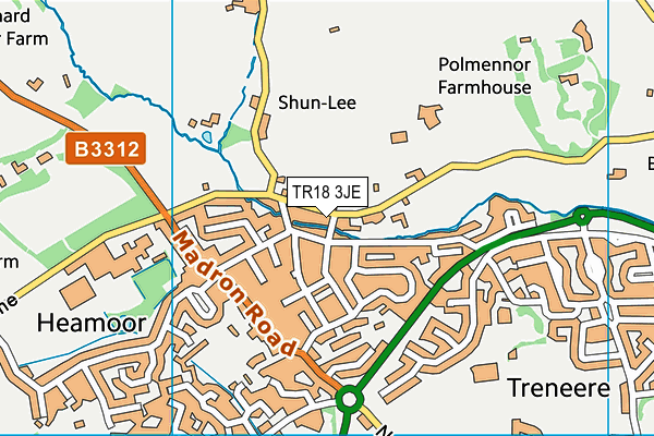 TR18 3JE map - OS VectorMap District (Ordnance Survey)