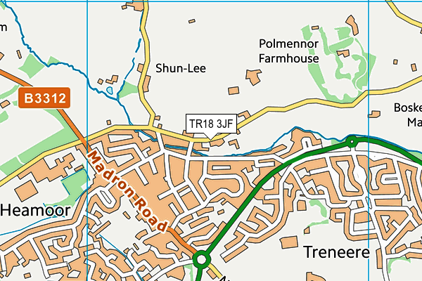 TR18 3JF map - OS VectorMap District (Ordnance Survey)