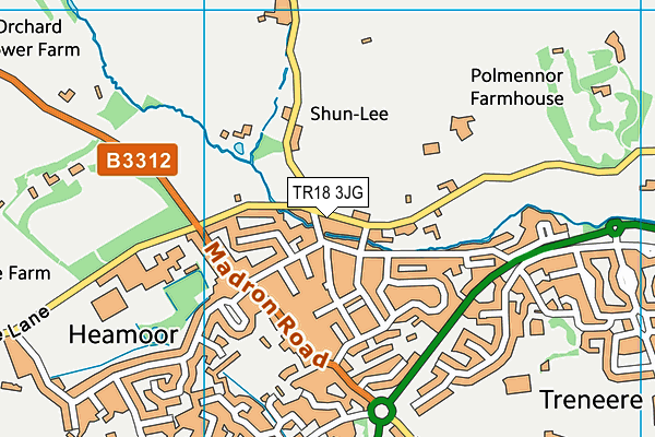 TR18 3JG map - OS VectorMap District (Ordnance Survey)