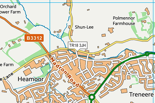 TR18 3JH map - OS VectorMap District (Ordnance Survey)