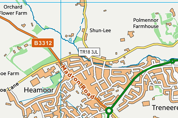 TR18 3JL map - OS VectorMap District (Ordnance Survey)