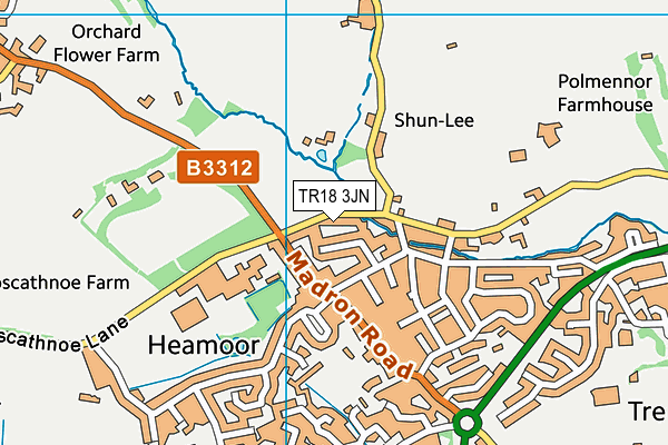 TR18 3JN map - OS VectorMap District (Ordnance Survey)