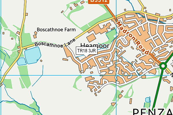 TR18 3JR map - OS VectorMap District (Ordnance Survey)