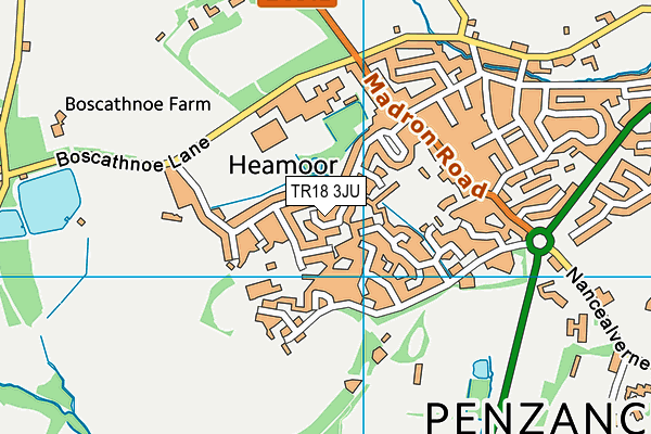 TR18 3JU map - OS VectorMap District (Ordnance Survey)