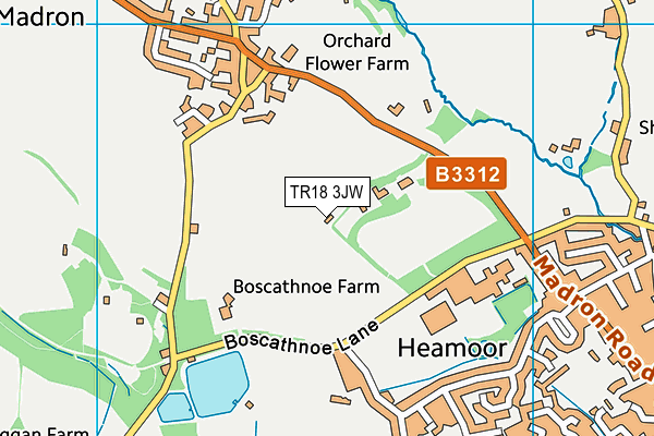TR18 3JW map - OS VectorMap District (Ordnance Survey)