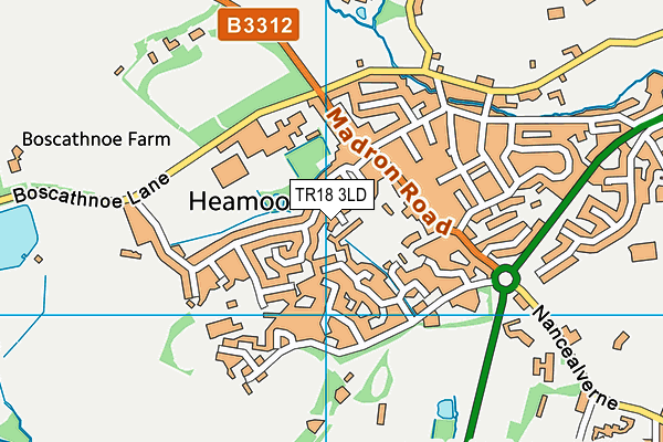 TR18 3LD map - OS VectorMap District (Ordnance Survey)