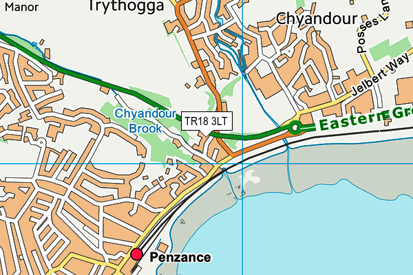 TR18 3LT map - OS VectorMap District (Ordnance Survey)