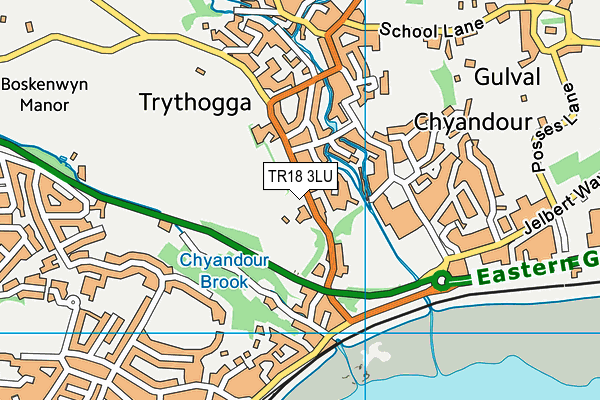 TR18 3LU map - OS VectorMap District (Ordnance Survey)