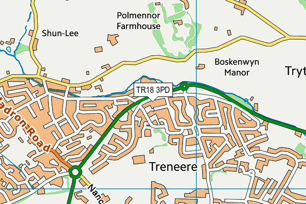 TR18 3PD map - OS VectorMap District (Ordnance Survey)