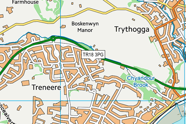 TR18 3PG map - OS VectorMap District (Ordnance Survey)