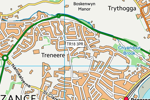 TR18 3PR map - OS VectorMap District (Ordnance Survey)