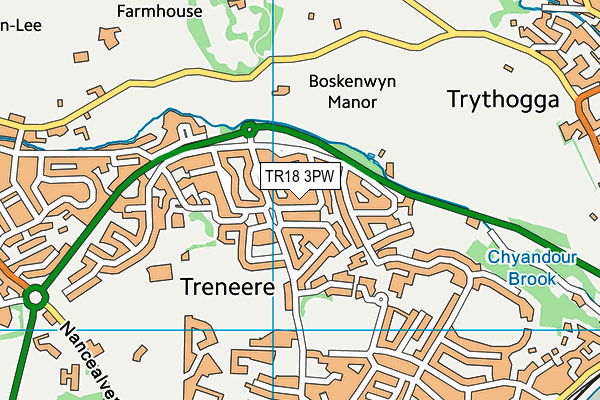 TR18 3PW map - OS VectorMap District (Ordnance Survey)