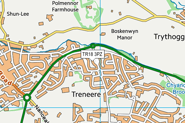 TR18 3PZ map - OS VectorMap District (Ordnance Survey)