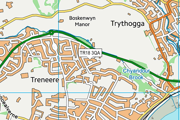 TR18 3QA map - OS VectorMap District (Ordnance Survey)