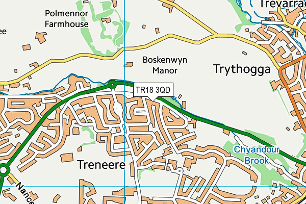 TR18 3QD map - OS VectorMap District (Ordnance Survey)