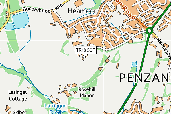 TR18 3QF map - OS VectorMap District (Ordnance Survey)