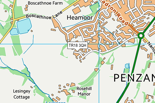 TR18 3QH map - OS VectorMap District (Ordnance Survey)