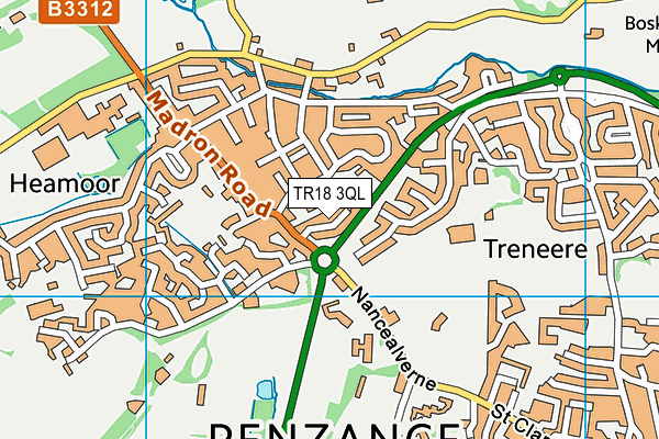 TR18 3QL map - OS VectorMap District (Ordnance Survey)