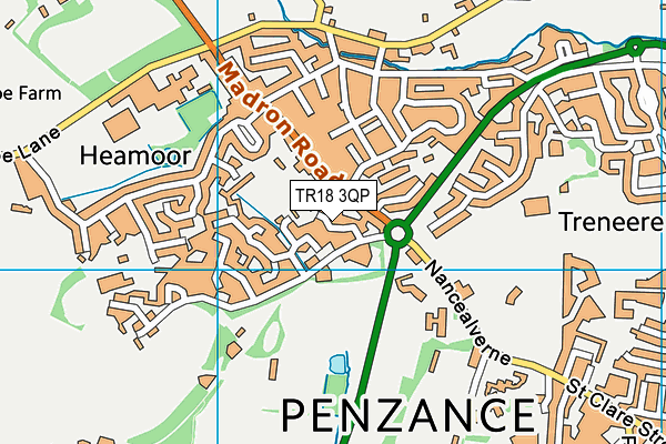 TR18 3QP map - OS VectorMap District (Ordnance Survey)