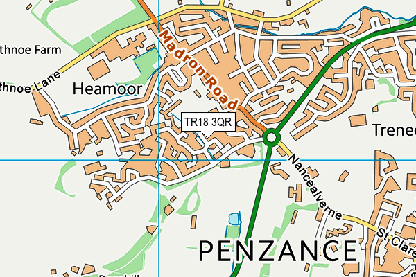 TR18 3QR map - OS VectorMap District (Ordnance Survey)