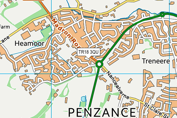 TR18 3QU map - OS VectorMap District (Ordnance Survey)