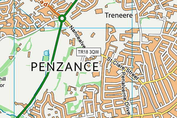 Penzance Leisure Centre map (TR18 3QW) - OS VectorMap District (Ordnance Survey)