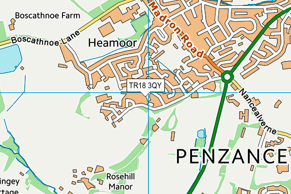 TR18 3QY map - OS VectorMap District (Ordnance Survey)