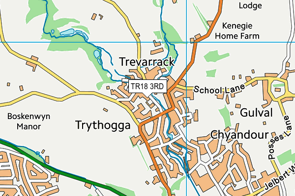 TR18 3RD map - OS VectorMap District (Ordnance Survey)
