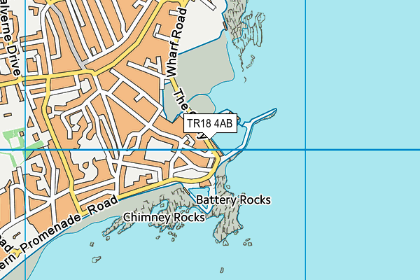 TR18 4AB map - OS VectorMap District (Ordnance Survey)