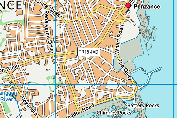 TR18 4AD map - OS VectorMap District (Ordnance Survey)