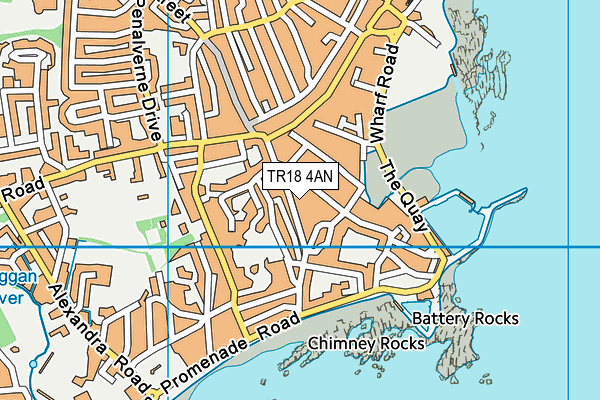 TR18 4AN map - OS VectorMap District (Ordnance Survey)