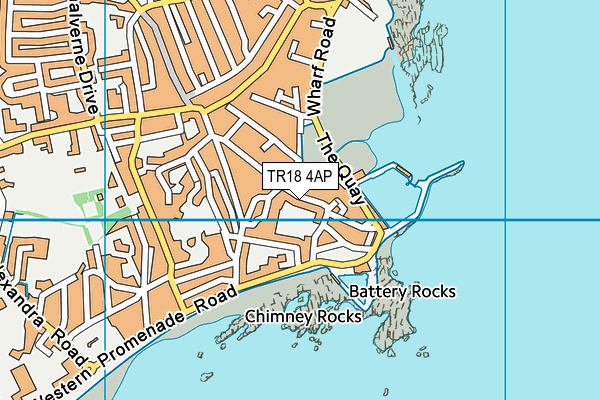 TR18 4AP map - OS VectorMap District (Ordnance Survey)