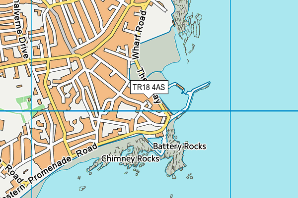 TR18 4AS map - OS VectorMap District (Ordnance Survey)