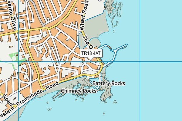 TR18 4AT map - OS VectorMap District (Ordnance Survey)