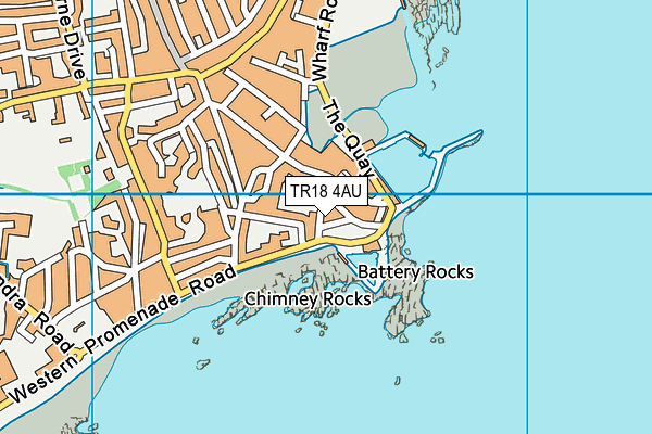 TR18 4AU map - OS VectorMap District (Ordnance Survey)