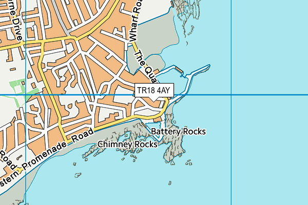 TR18 4AY map - OS VectorMap District (Ordnance Survey)