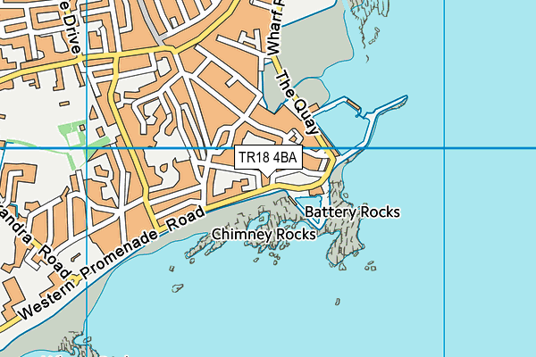 TR18 4BA map - OS VectorMap District (Ordnance Survey)