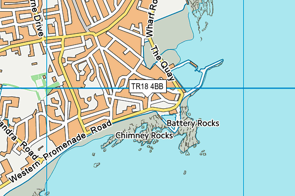 TR18 4BB map - OS VectorMap District (Ordnance Survey)